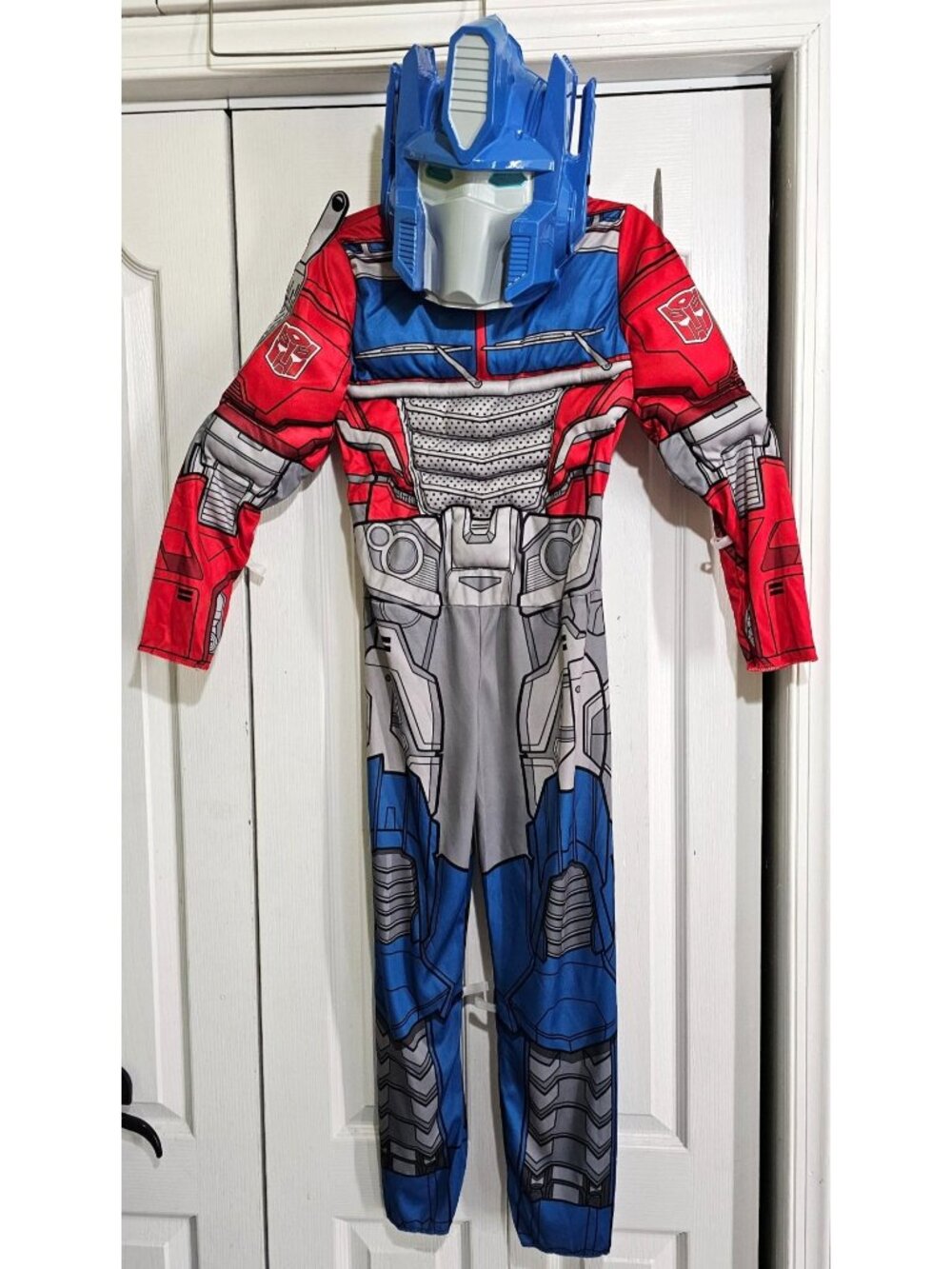 Transformers Optimus Prime Muscle Costume Kids 7-8 Mask Halloween Disguise Boys